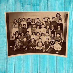 Vintage Elementary School Class Photo 3rd Grade Bolton School 1953